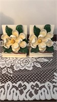 Pair of flower book ends