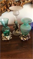 3 vases with Robean pewter bases