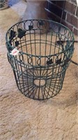 Metal Waste Basket With Ivy Design