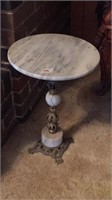 Round Marble Lamp Table With Brass