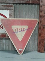 Yield road sign