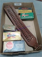 Old ammo boxes, ammo belt