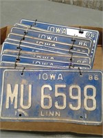 Blue Iowa license plates, 1986