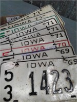 White Iowa license plates, 1969 thru 1973