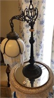 Decorative vintage table lamp with brass base