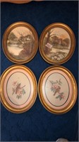 4 oval decorative pictures