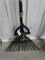 New yard tools:  2 leaf rakes, Claw tiller