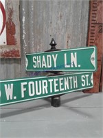 Street sign--Shady Ln. and W. Fourteenth St.