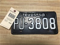 1958 Texas license plate.