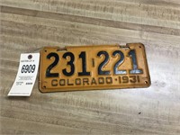 1931 Colorado license plate.