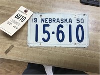 1950 Nebraska license plate.