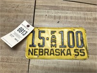 1955 Nebraska farm license plate.