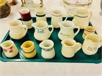 Tray Lot of Restaurant Creamers & Syrup Holders