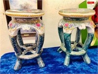 Oriental porcelain garden seats / stands