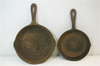 Cast iron skillets; 8" &  #3 with heat ring