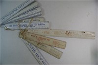 Lot of 36 metal advertising rulers; one date 1950-