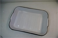 Enamel ware pan; black & white; nice condition