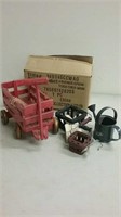 2 boyds bears wagons,2 basket, watering can