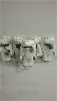 5 stuffed boyds bears white with blue bows