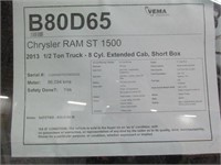 2013 CHRYSLER RAM ST 1500, QUAD CAB, 4X2
