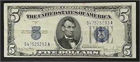 1934-D Wide I Type I $5 Silver Certificate      XF