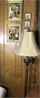 Floor Lamp And 5 Needlepoint Pictures