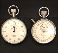 2 Vintage Pocket Style Stop Watches