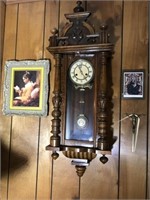 Walnut Victorian Wall Clock And Decor