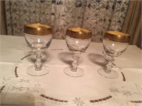 Gold trim Wine glasses