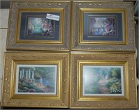 4 Framed Lithographs in Guilded wood frames