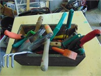 Gardening Tools With Wooden Tool Box