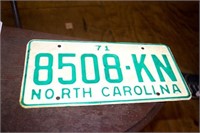 1971 NORTH CAROLINA LICENSE PLATE