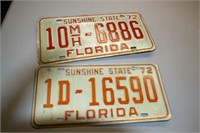 2 FLORIDA LICENSE PLATES 1972