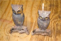 OWL ANDIRONS ~ CAST IRON "AS FOUND"