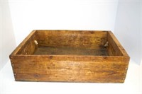 WOODEN CRATE W/ROPE HANDLES