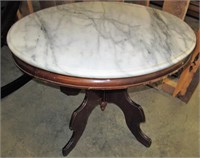Antique oval marble top table