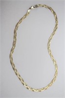 Sterling Silver Braided Herringbone Necklace-Italy