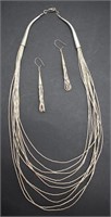 Heishi Sterling Silver Cascading Navajo Jewelry