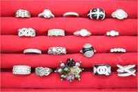 Collection of Rhinestone Costume Jewelry Rings