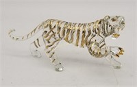 Glass Tiger With Gold Trim