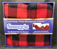 New Red & Black Plaid Snuggie Blanket W/ Sleeves