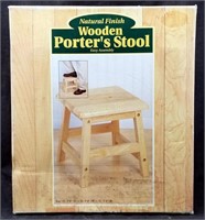 New Natural Finish Wooden Porter's Stool