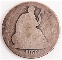 Coin 1872-CC Seated Half Dollar in A. Good Rare