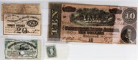 Coin Confederate $10 Note & Script