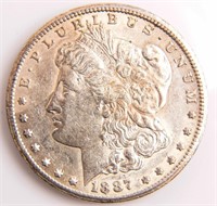 Coin 1887-S  Morgan Silver Dollar in Choice AU