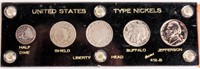 Coin United States Type Nickels W/ Silver