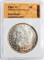 Coin 1904-O Morgan Silver Dollar SGS MS66