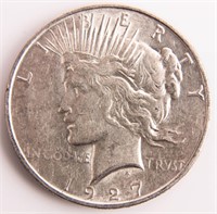Coin 1927-D Peace Silver Dollar Choice EF