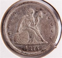 Coin 1875-S United States Twenty Cents VF