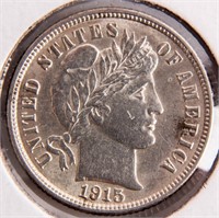 Coin 1915 Barber Dime Choice Almost Unc.